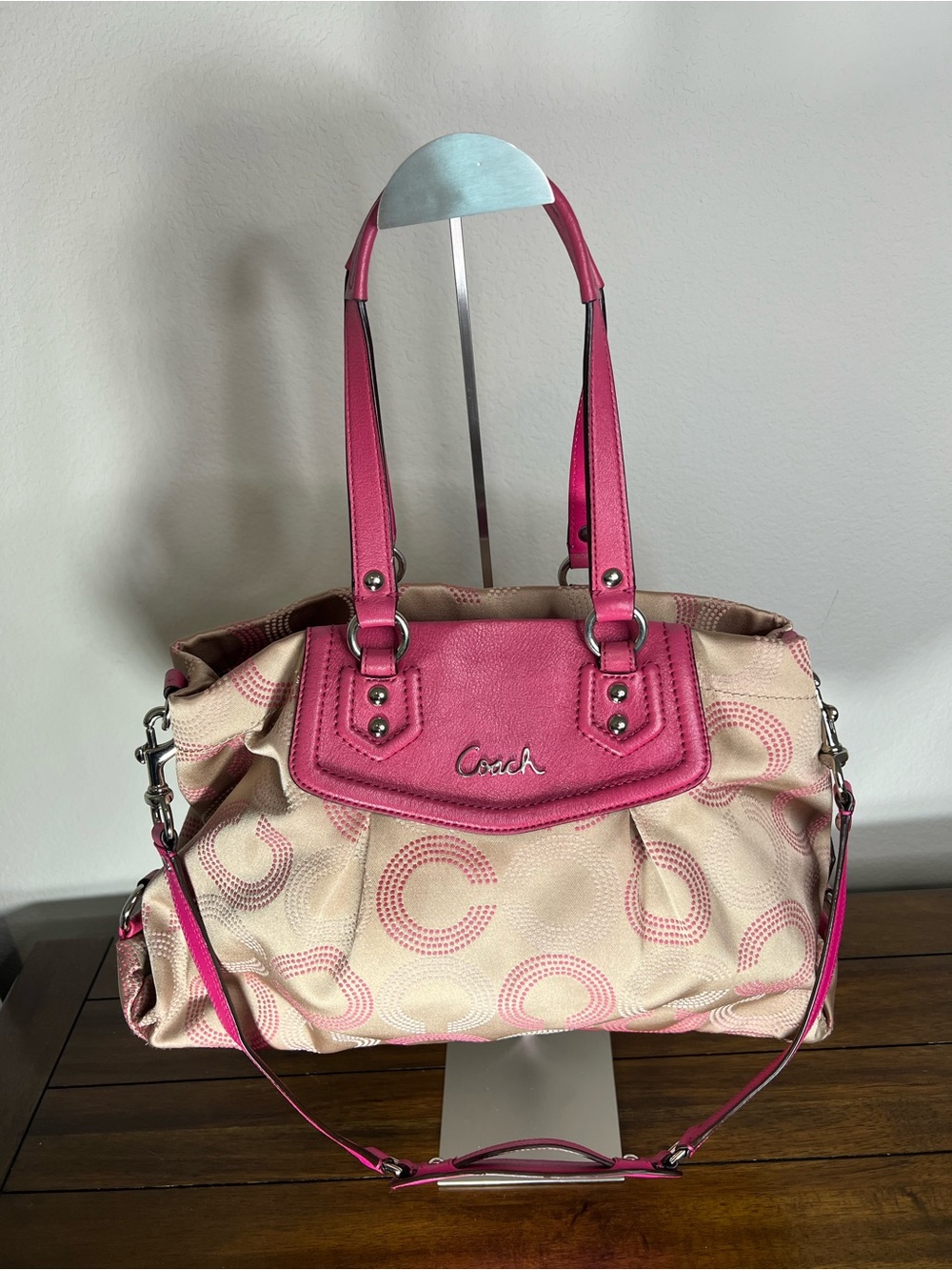 Coach Ashley Dotted Op Art Carryall Satchel